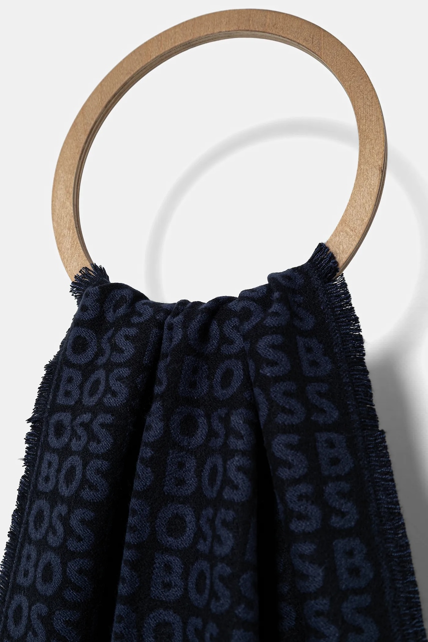 Шарф BOSS цвет чёрный узор 50518661 Шарф BOSS цвет чёрный узор 50518661