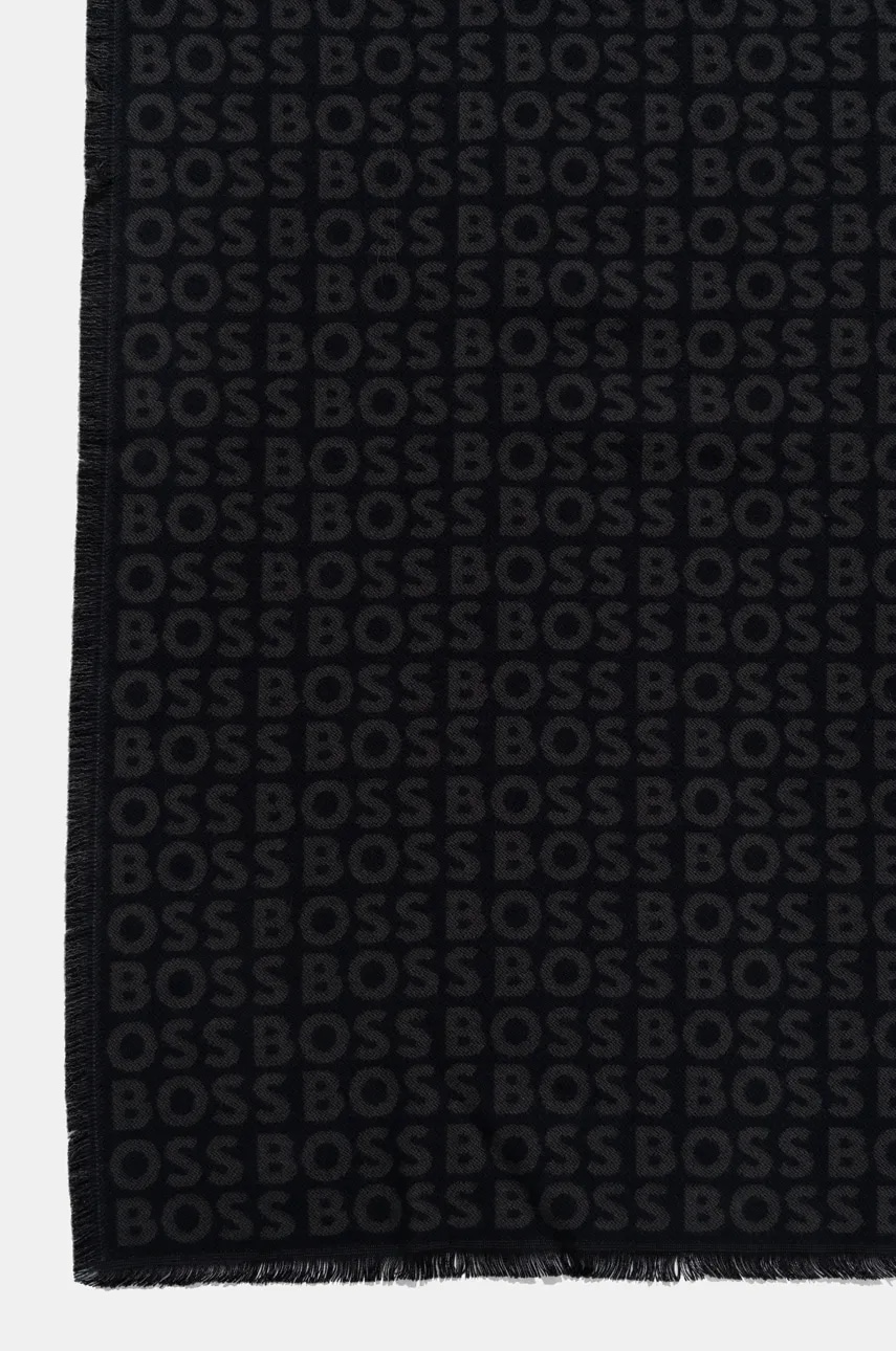 Шарф BOSS мужской цвет чёрный узорный 50518661 Шарф BOSS мужской цвет чёрный узорный 50518661