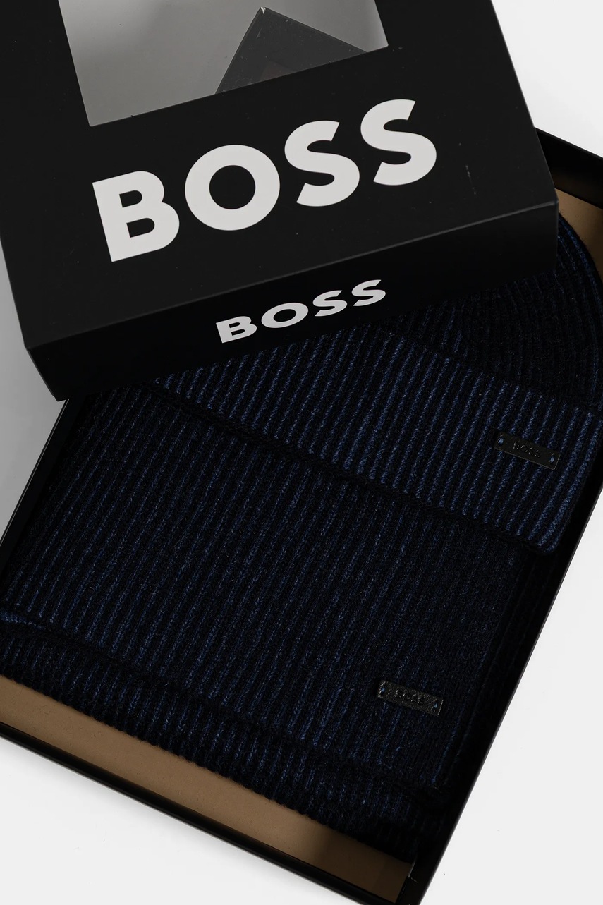 Vlněná čepice a šála BOSS Ercole_SET