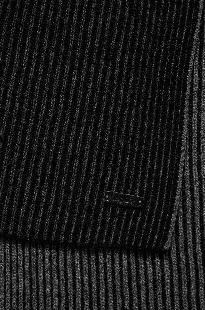 Σκούφος και κασκόλ από μείγμα μαλλιού BOSS χρώμα: μαύρο, 50522439 φωτογραφία