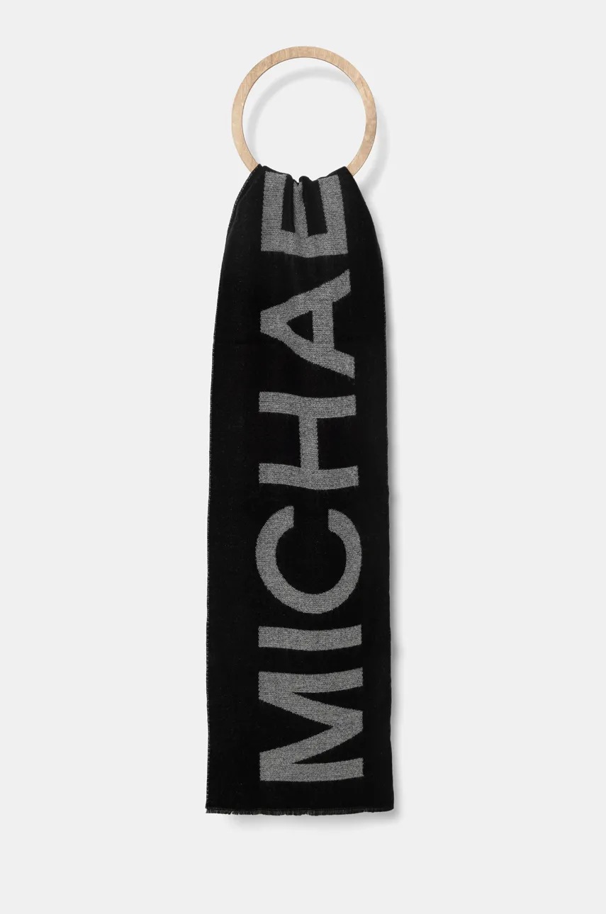 

Шал Michael Kors мъжки в черно с десен 34227, Черен