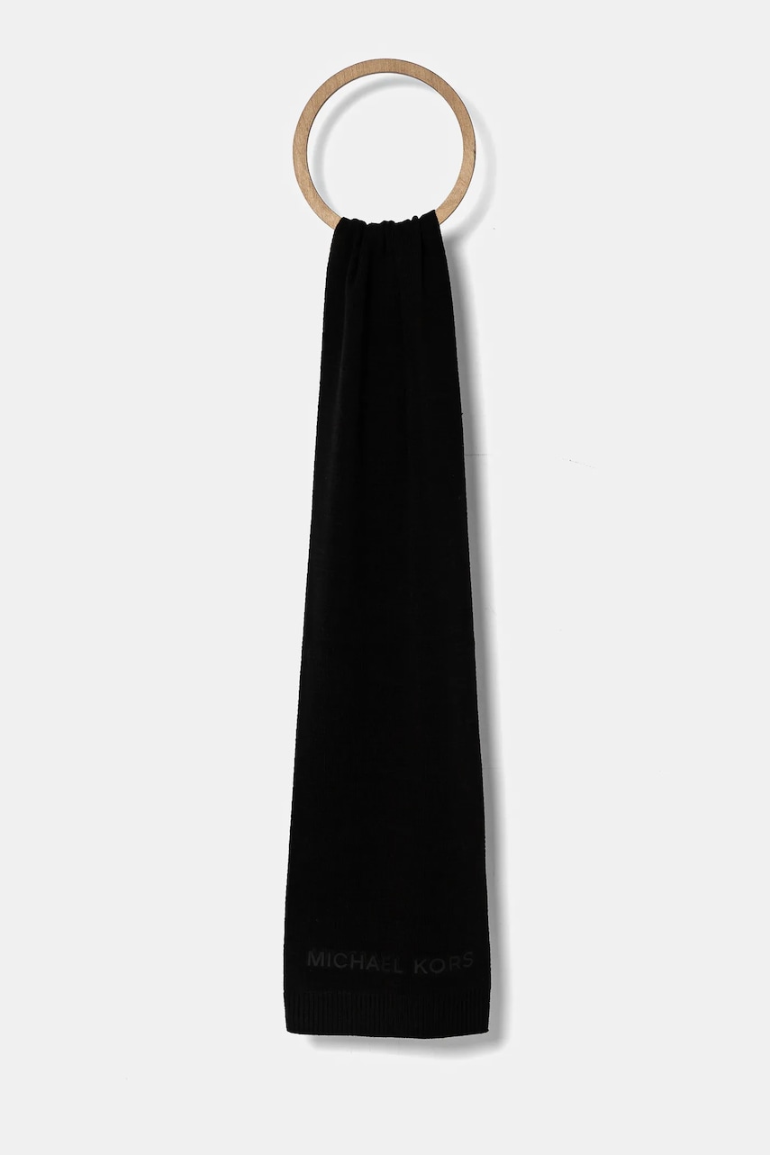 Michael Kors fular barbati, culoarea negru, neted, 34378 Michael Kors fular barbati, culoarea negru, neted, 34378