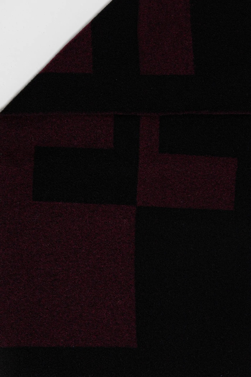 Шарф с добавлением шерсти HUGO цвет чёрный узор 50524767