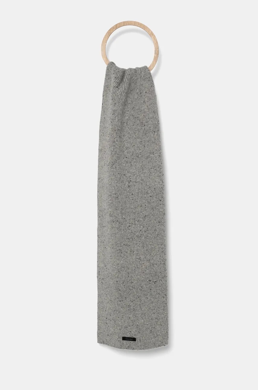 

Шал Calvin Klein мъжки в сиво с меланжов десен K50K512370, Сив