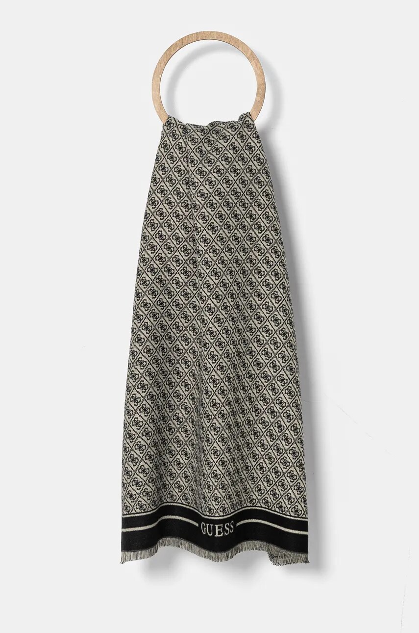 Guess Κασκόλ Guess χρώμα: μαύρο, AM9443.POL03