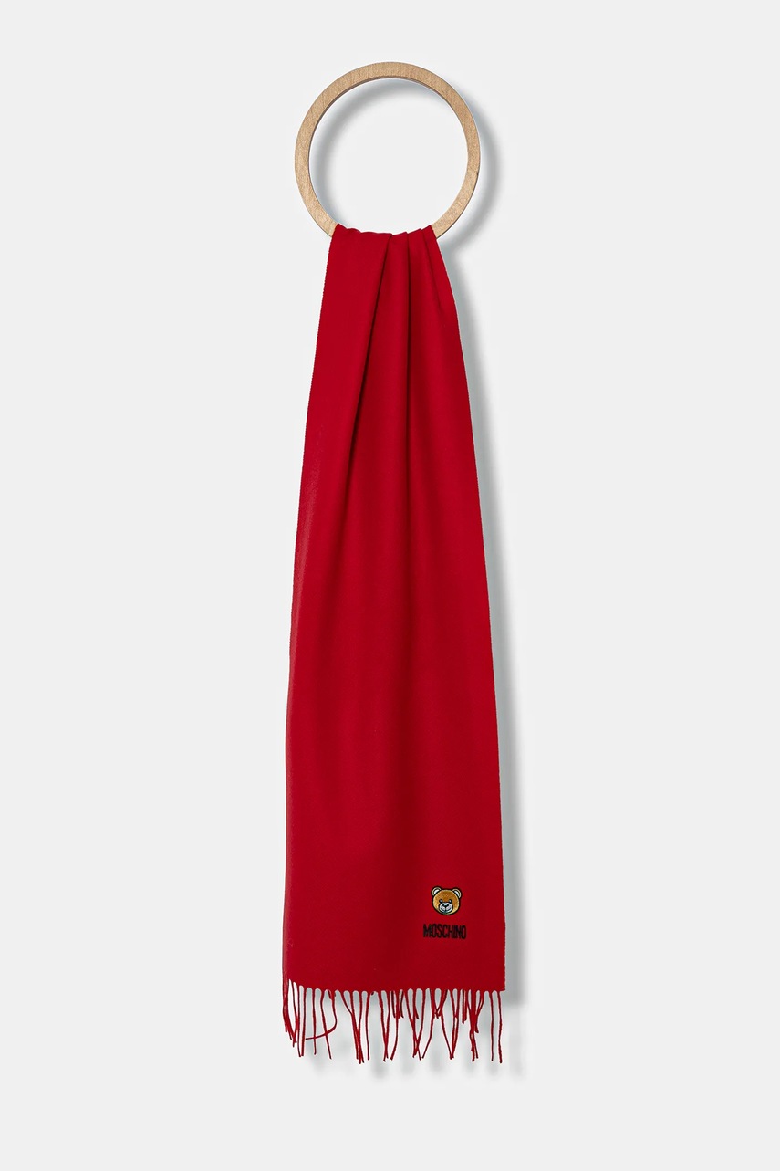 Moschino eșarfă de lână culoarea gri, uni, M5783 50124