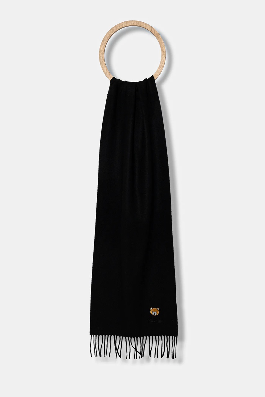 Moschino eșarfă de lână culoarea gri, uni, M5783 50124