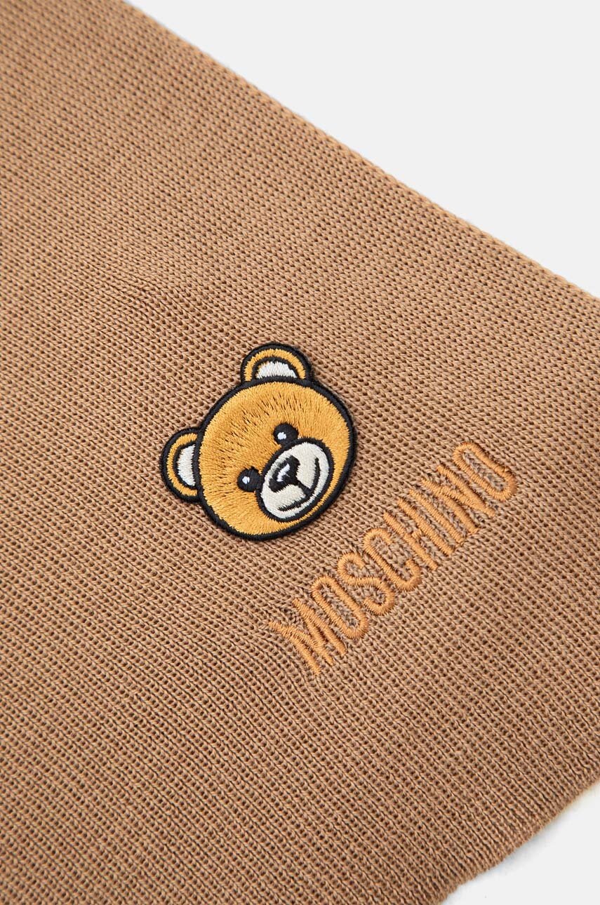 Вовняний шарф Moschino колір коричневий однотонний M3139 30620 