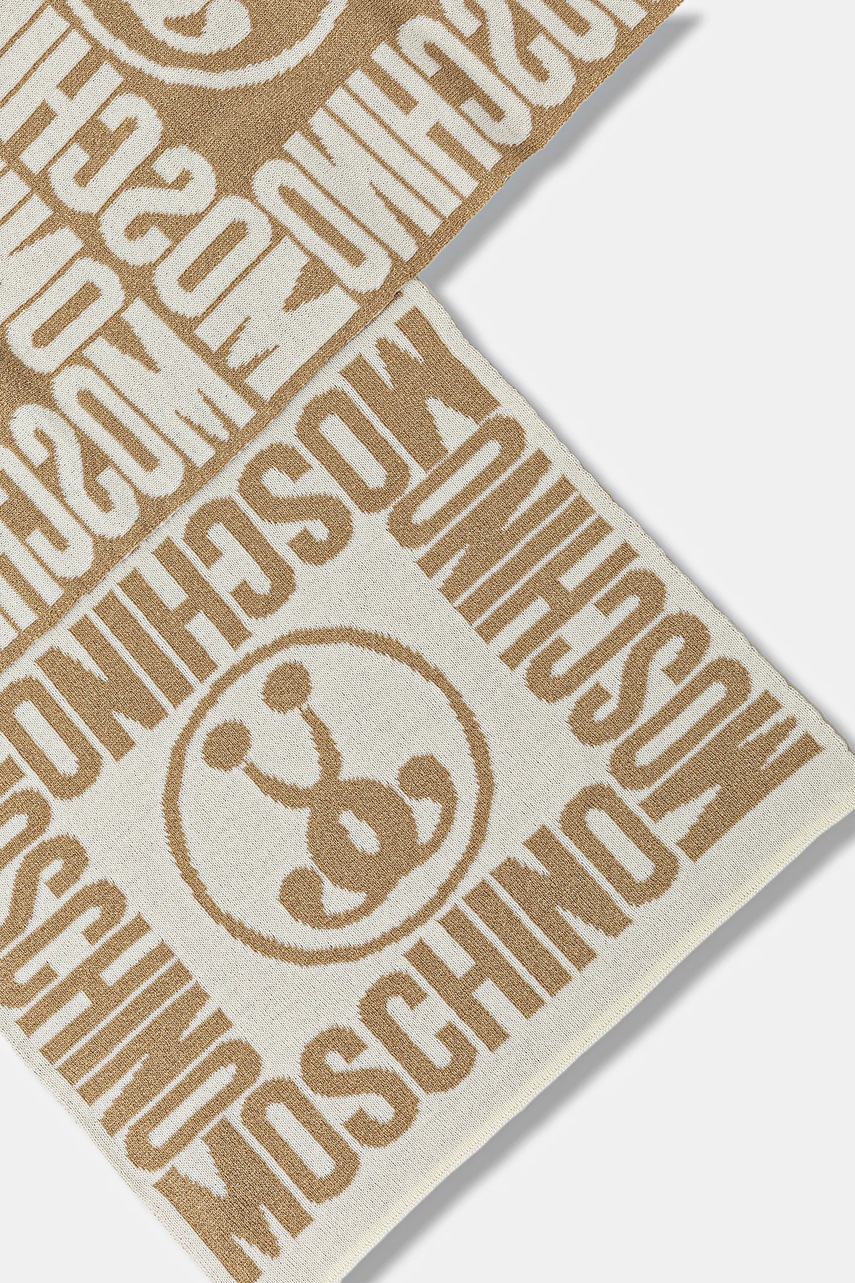 Шарф с добавлением шерсти Moschino цвет чёрный узор M2966 30623 Шарф с добавлением шерсти Moschino цвет чёрный узор M2966 30623