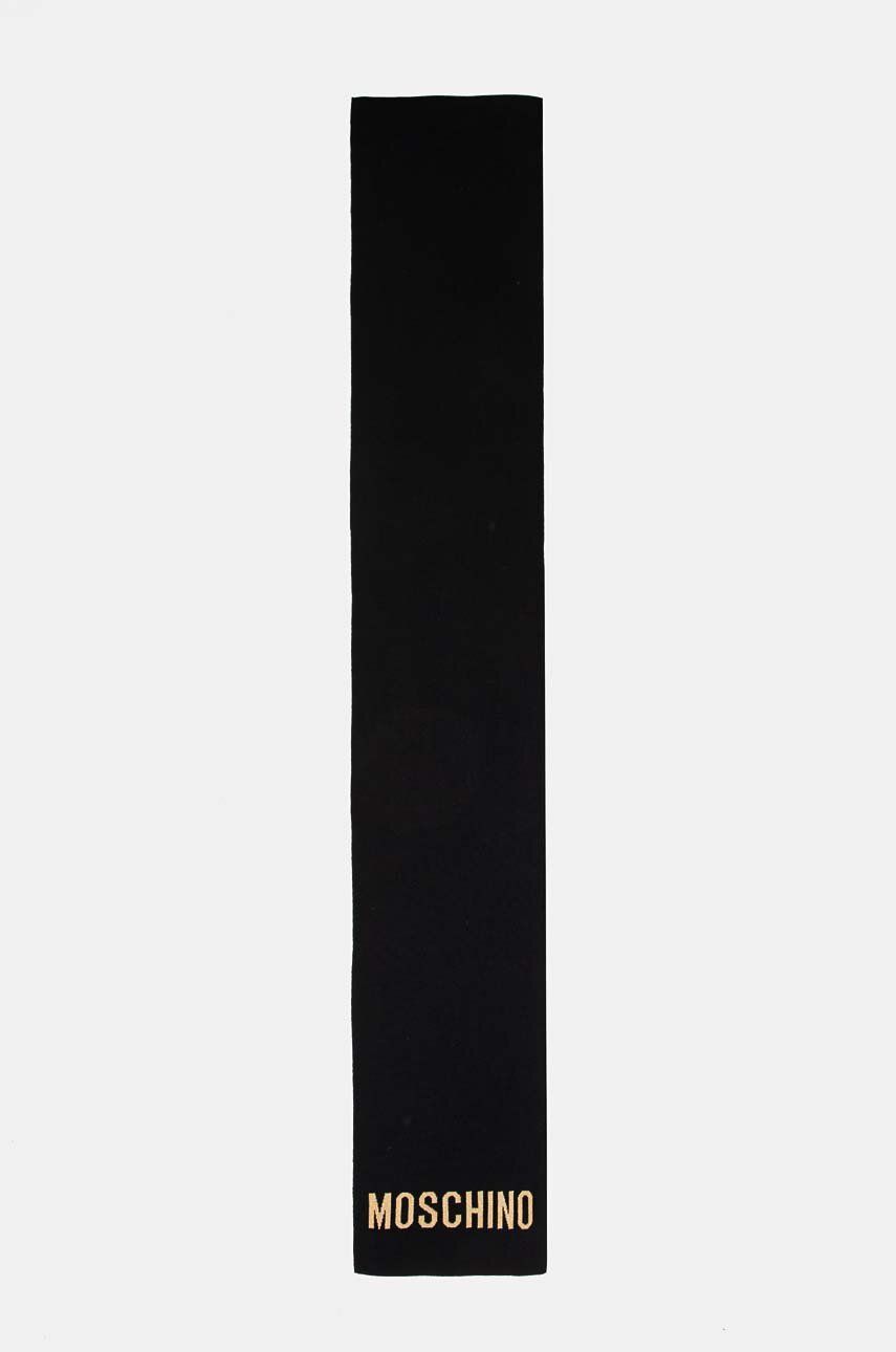 Moschino esarfa din amestec de lana culoarea negru, cu imprimeu, M3133 30718