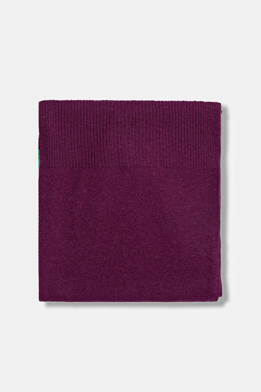 Шерстяной шарф United Colors of Benetton цвет чёрный однотонный 1002DU01E