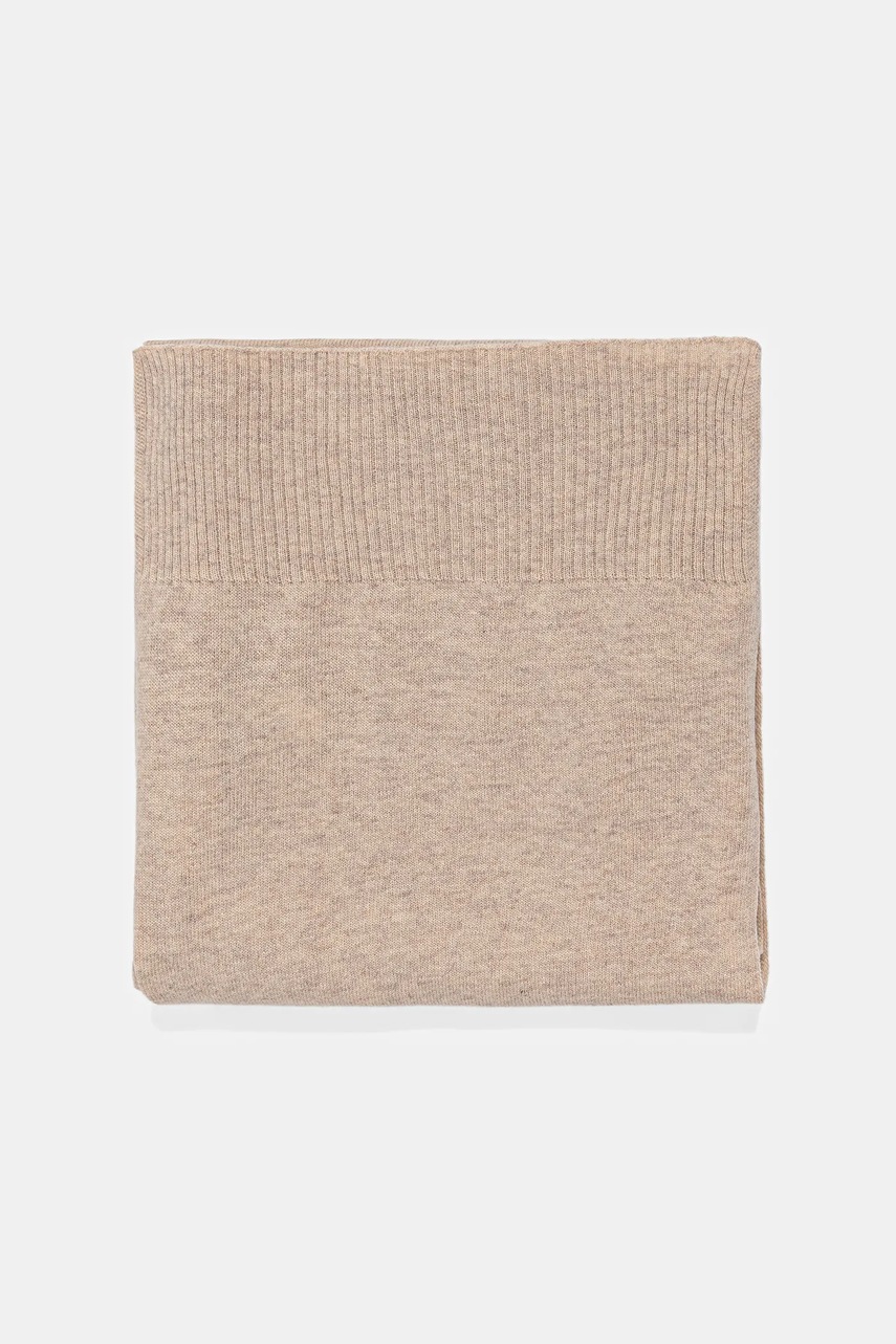 Шерстяной шарф United Colors of Benetton цвет чёрный однотонный 1002DU01E