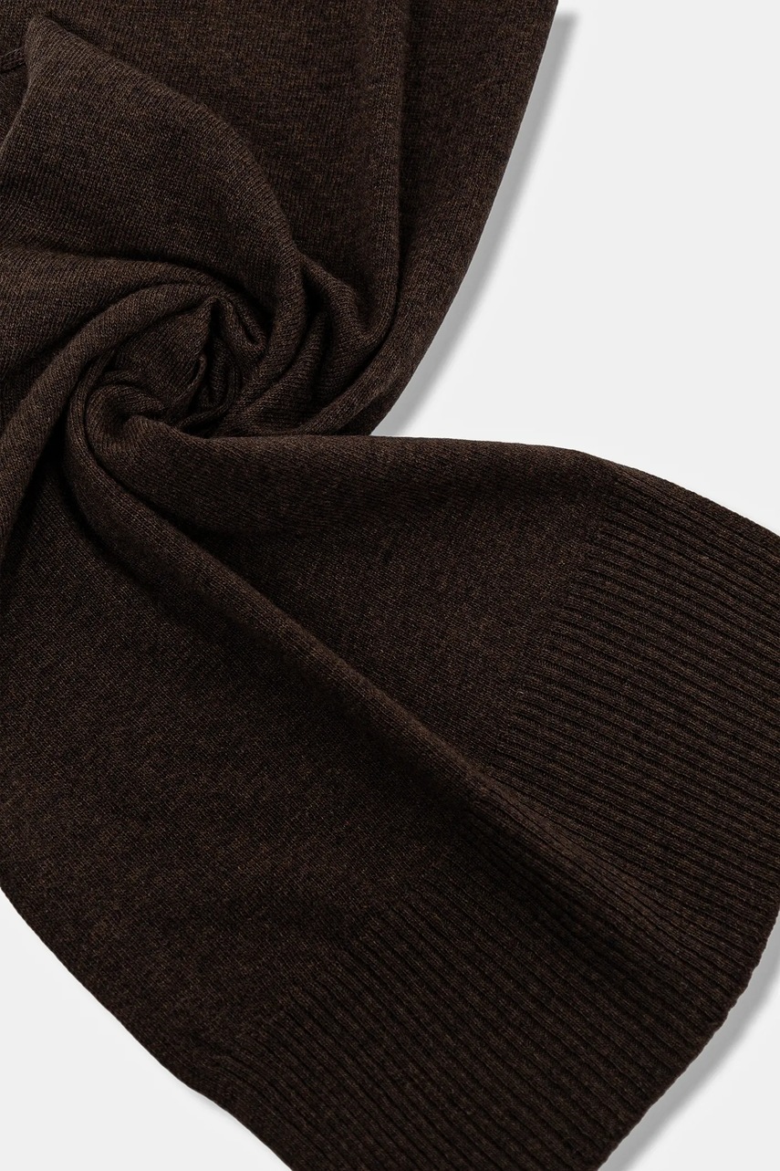 Шерстяной шарф United Colors of Benetton цвет чёрный однотонный 1002DU01E