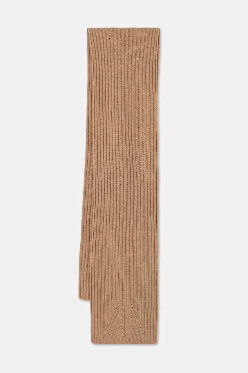 United Colors of Benetton eșarfă de lână culoarea bej, uni, 1244DU01G