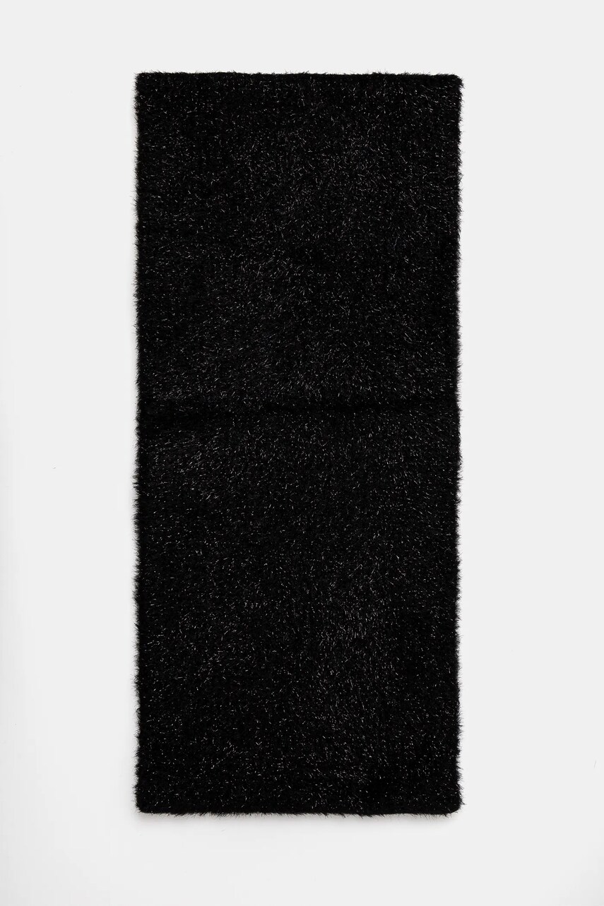 United Colors of Benetton fular impletit culoarea negru, neted, 6FYPDU01K