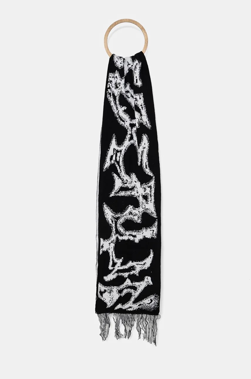 

Памучен шал Vertere Berlin в черно с десен VER SCARF22, Черен
