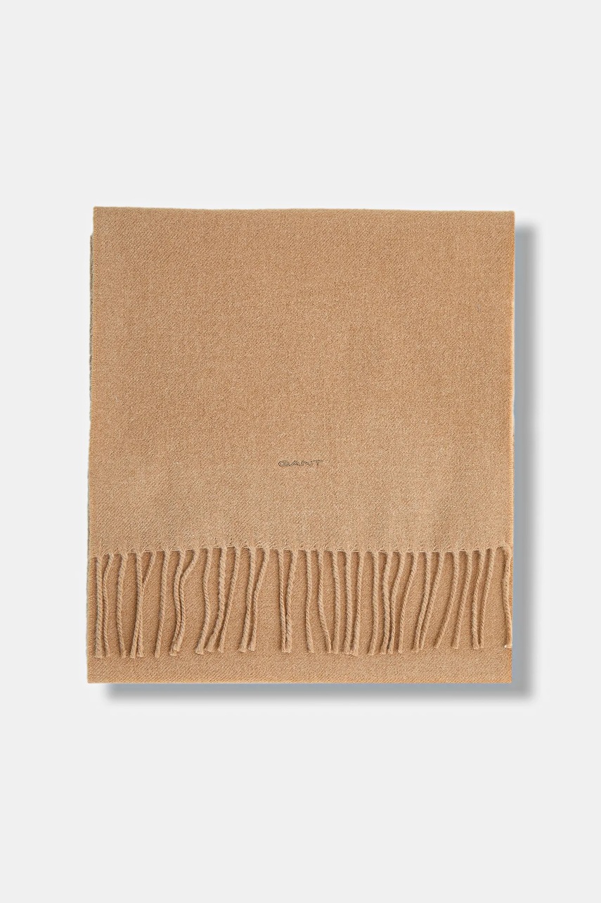 Шерстяной шарф Gant цвет синий однотонный 9920203