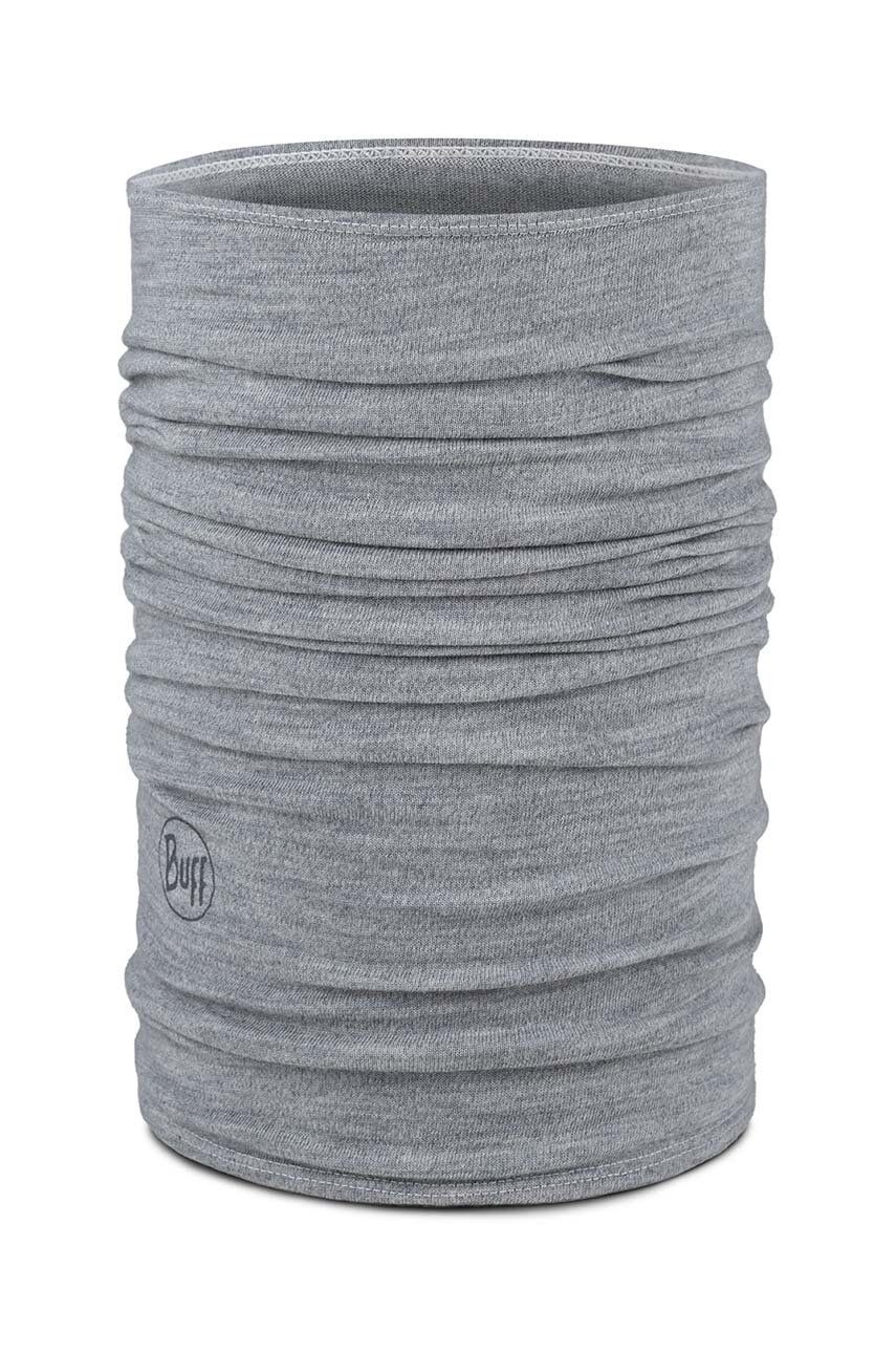 Buff fular impletit Merino Midweight culoarea bej, melanj, 113022