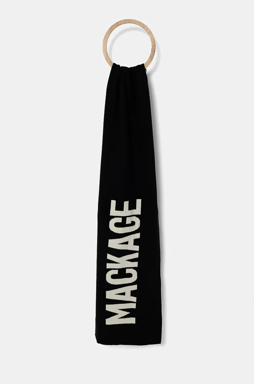 MACKAGE esarfa de lana culoarea negru, modelator, JUNO-Z MACKAGE esarfa de lana culoarea negru, modelator, JUNO-Z
