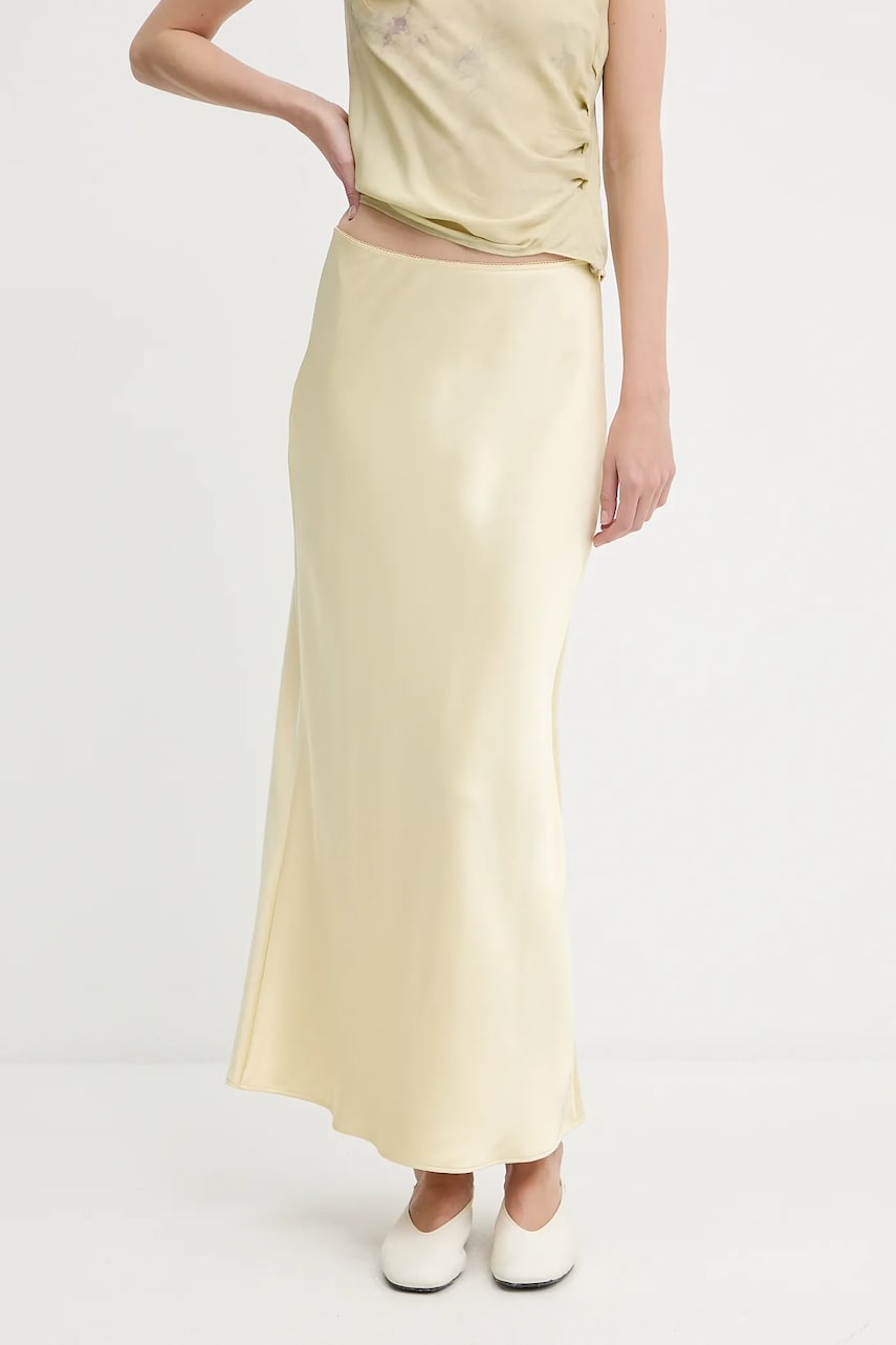 Samsoe Samsoe fustă SAAGNETA culoarea gri, maxi, drept, F24200090