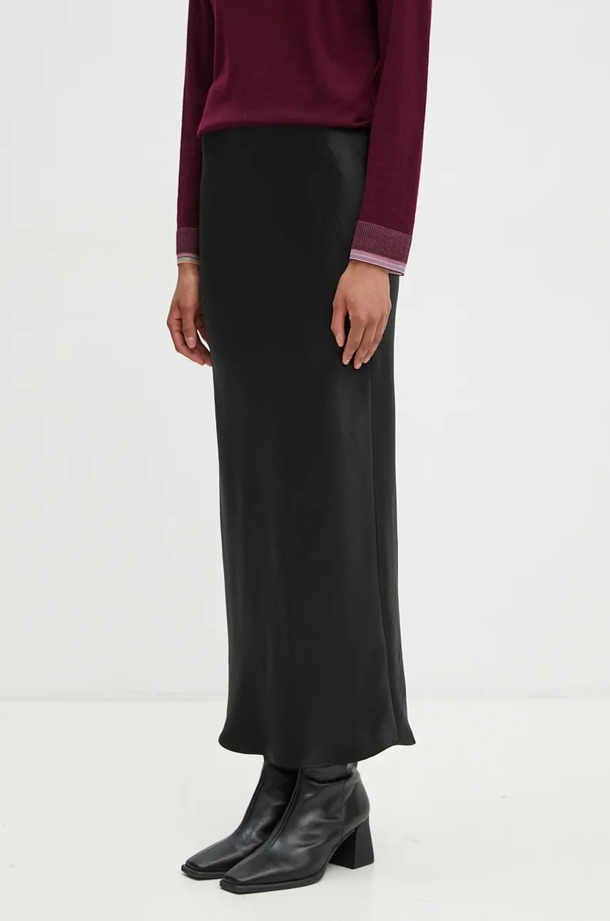 Samsoe Samsoe fusta SAAGNETA culoarea negru, maxi, drept, F24200090 Samsoe Samsoe fusta SAAGNETA culoarea negru, maxi, drept, F24200090