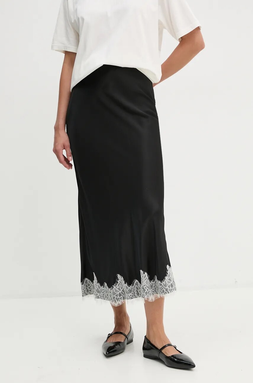Bruuns Bazaar fusta BerriesBBJoanel skirt culoarea negru, maxi, evazati, BBW4032