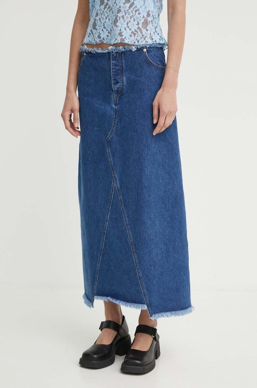 Résumé fustă din denim BonnieRS culoarea bleumarin, maxi, dreaptă, 121911185 Résumé fustă din denim BonnieRS culoarea bleumarin, maxi, dreaptă, 121911185
