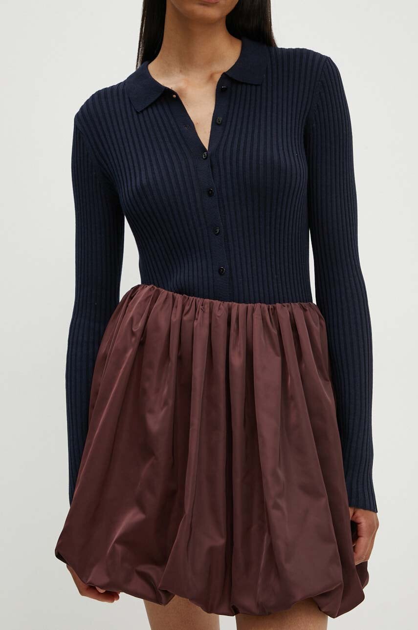Herskind fusta Evans culoarea bordo, mini, evazati, 5202155