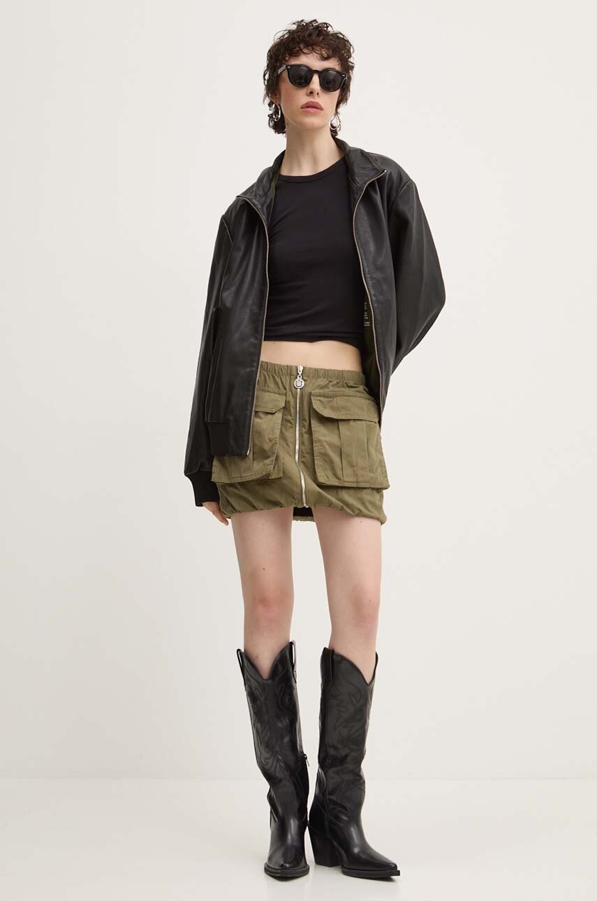 Βαμβακερή φούστα Hugo Blue χρώμα: πράσινο, 50517331 φωτογραφία