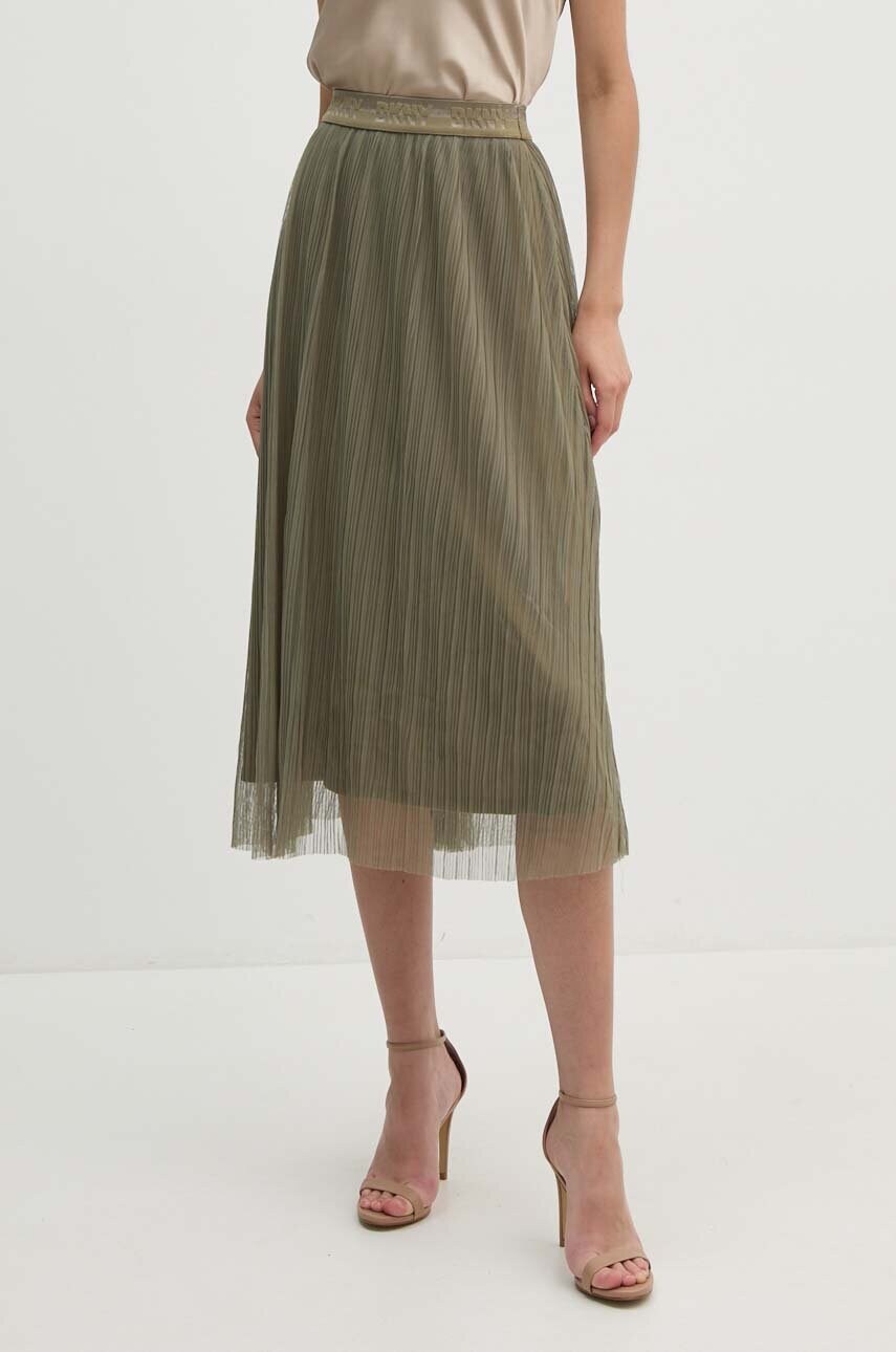Dkny fusta culoarea verde, midi, evazati, P4DGSM37