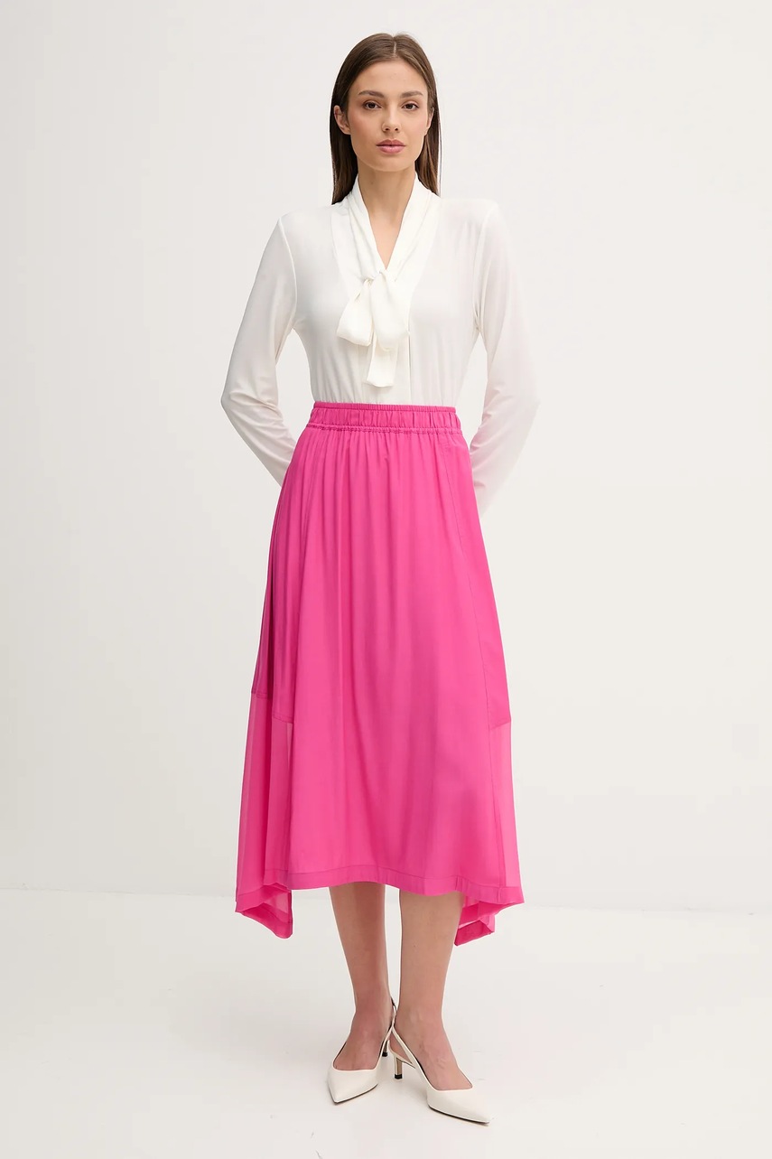 Юбка Dkny цвет чёрный midi расклешённая P4DN8X10