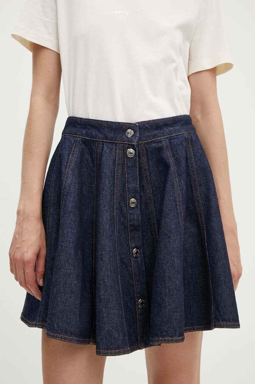 MSGM fustă din denim culoarea bleumarin, mini, evazată, 3741MDD237.247766