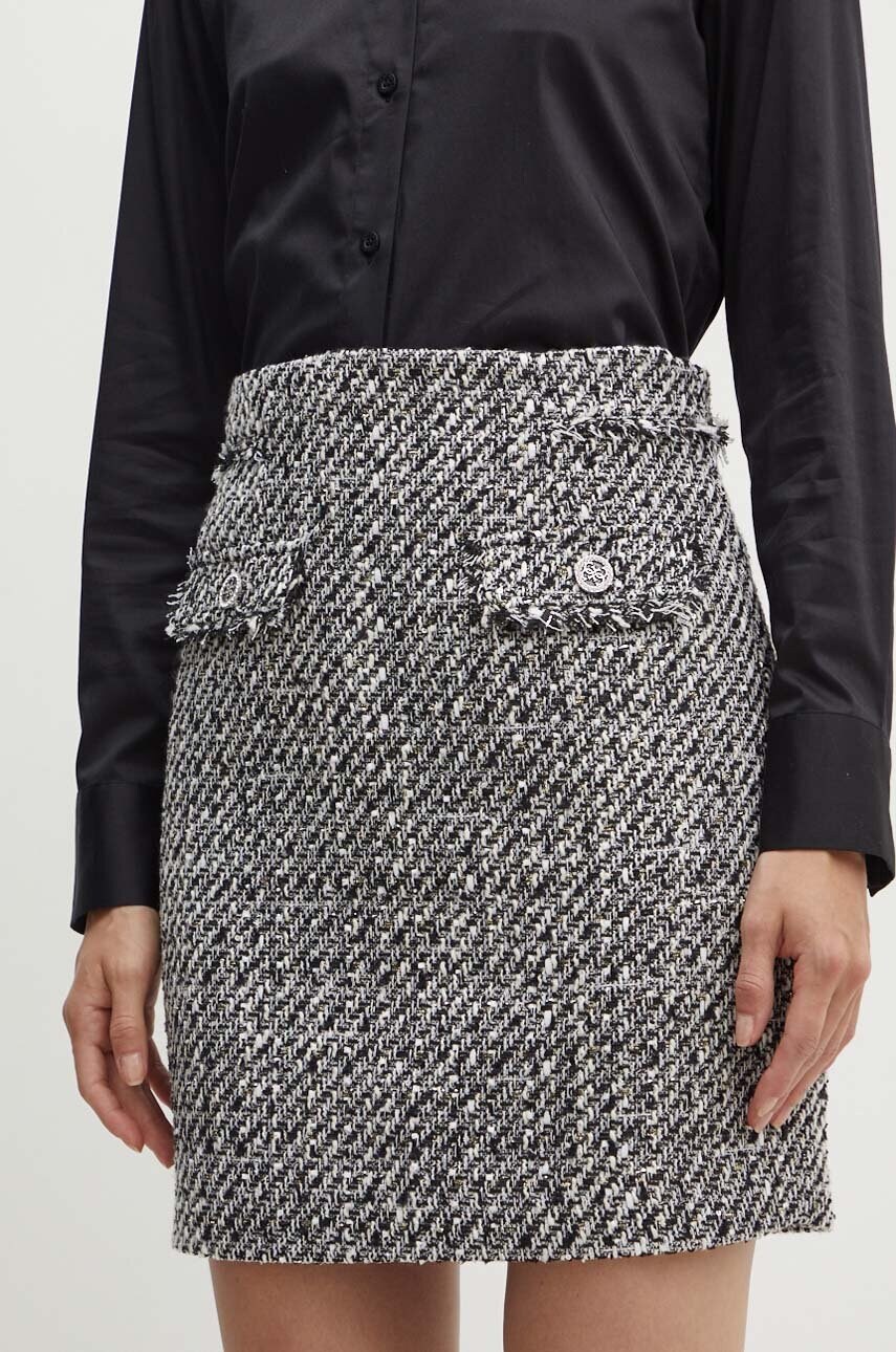 

Пола Guess SOFIA в черно къса с кройка тип молив W4YD68 WGAO2, Черен