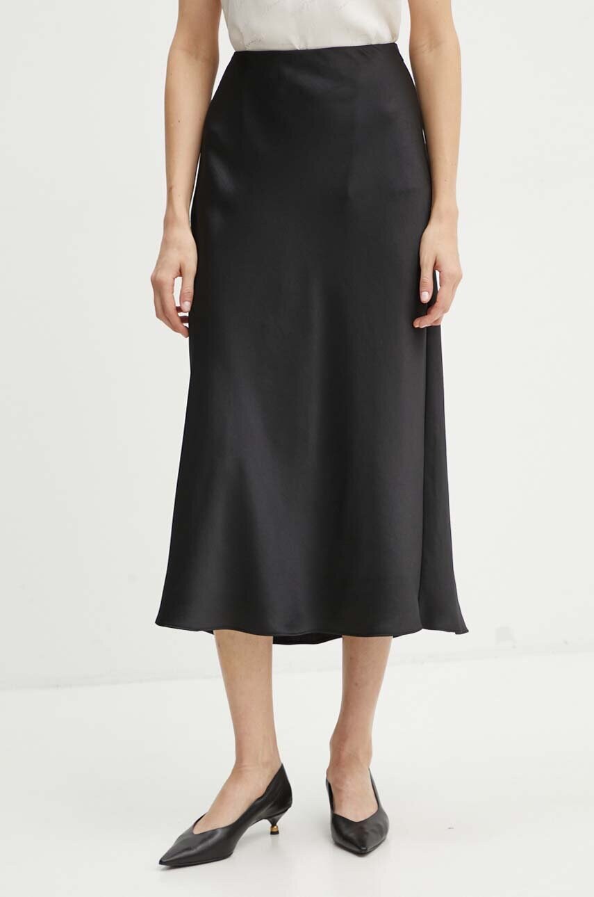 Armani Exchange fusta culoarea negru, maxi, drept, 6DYN11 YN4UZ