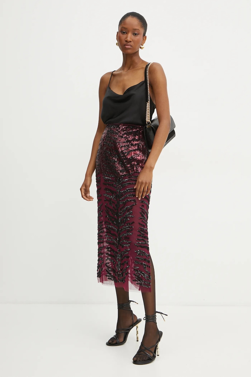 Юбка Pinko цвет бордовый midi прямая 103850 A201 Юбка Pinko цвет бордовый midi прямая 103850 A201