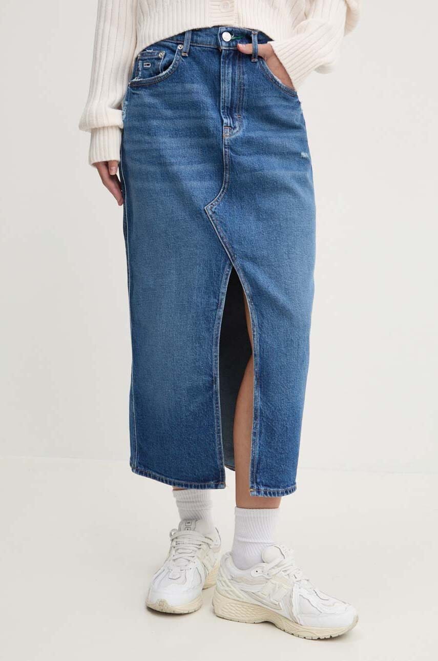 Tommy Jeans fustă din denim midi, dreaptă, DW0DW18225 Tommy Jeans fustă din denim midi, dreaptă, DW0DW18225