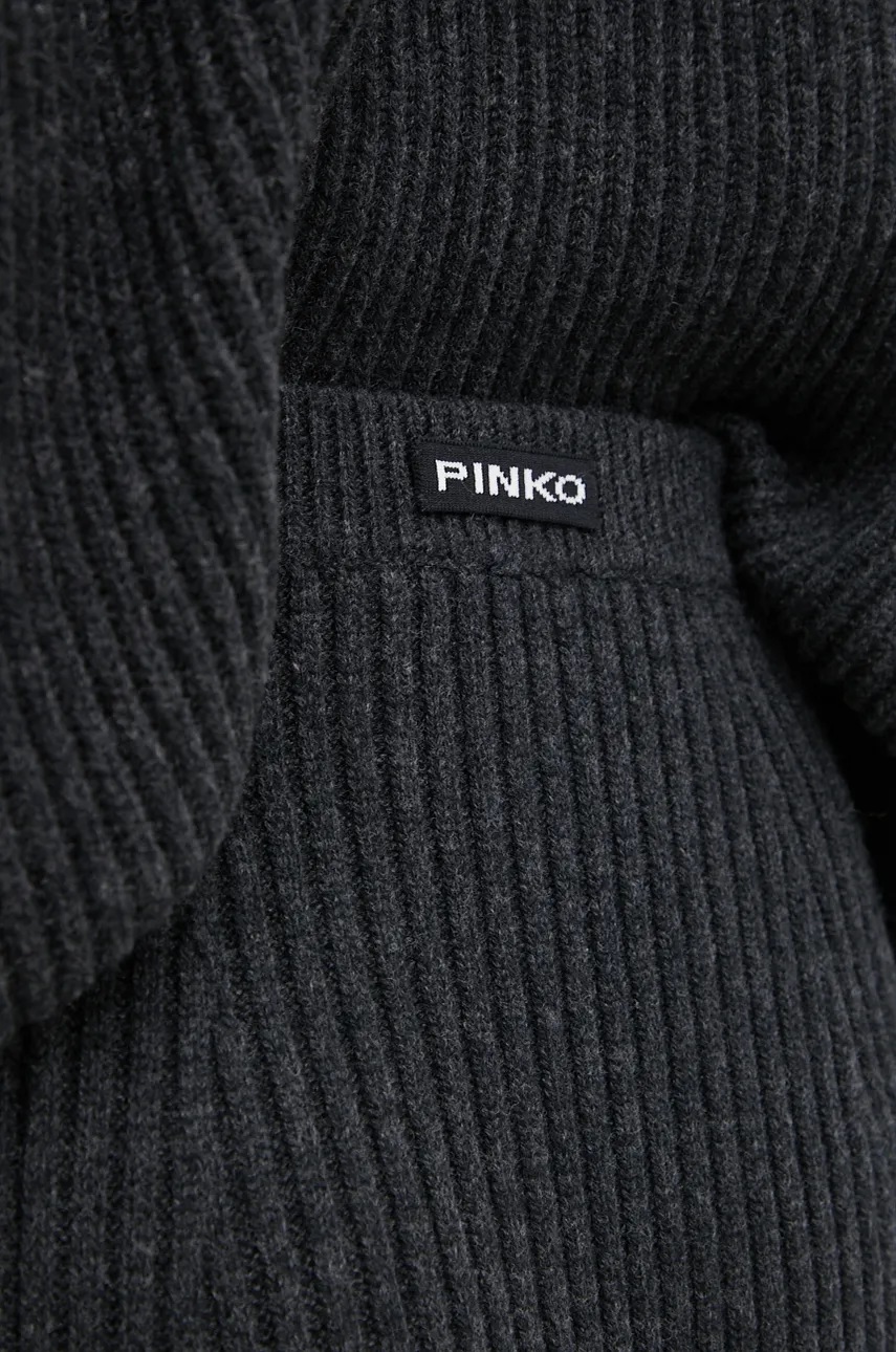 Вовняна спідниця Pinko колір сірий midi розкльошена 104390 A27B 