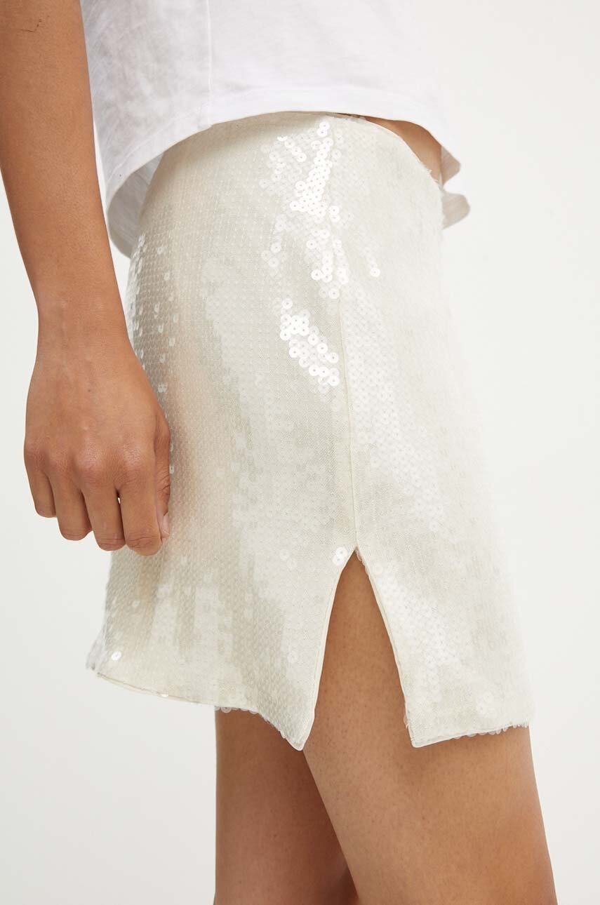 

Пола Rotate Sequins Mini Skirt в бежово къса със стандартна кройка 112870857, Бежов
