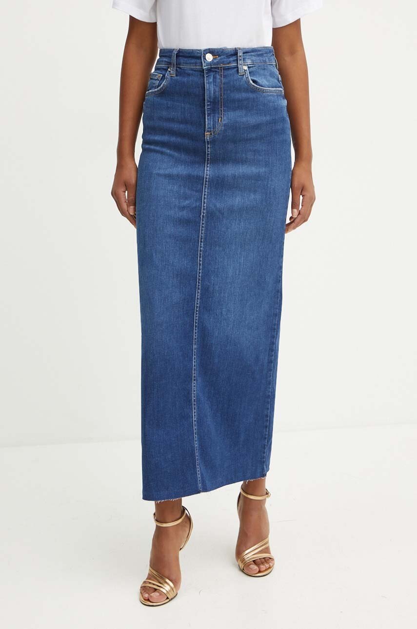 

Дънкова пола Liu Jo в синьо дълга със стандартна кройка UF4105 D4811, Син