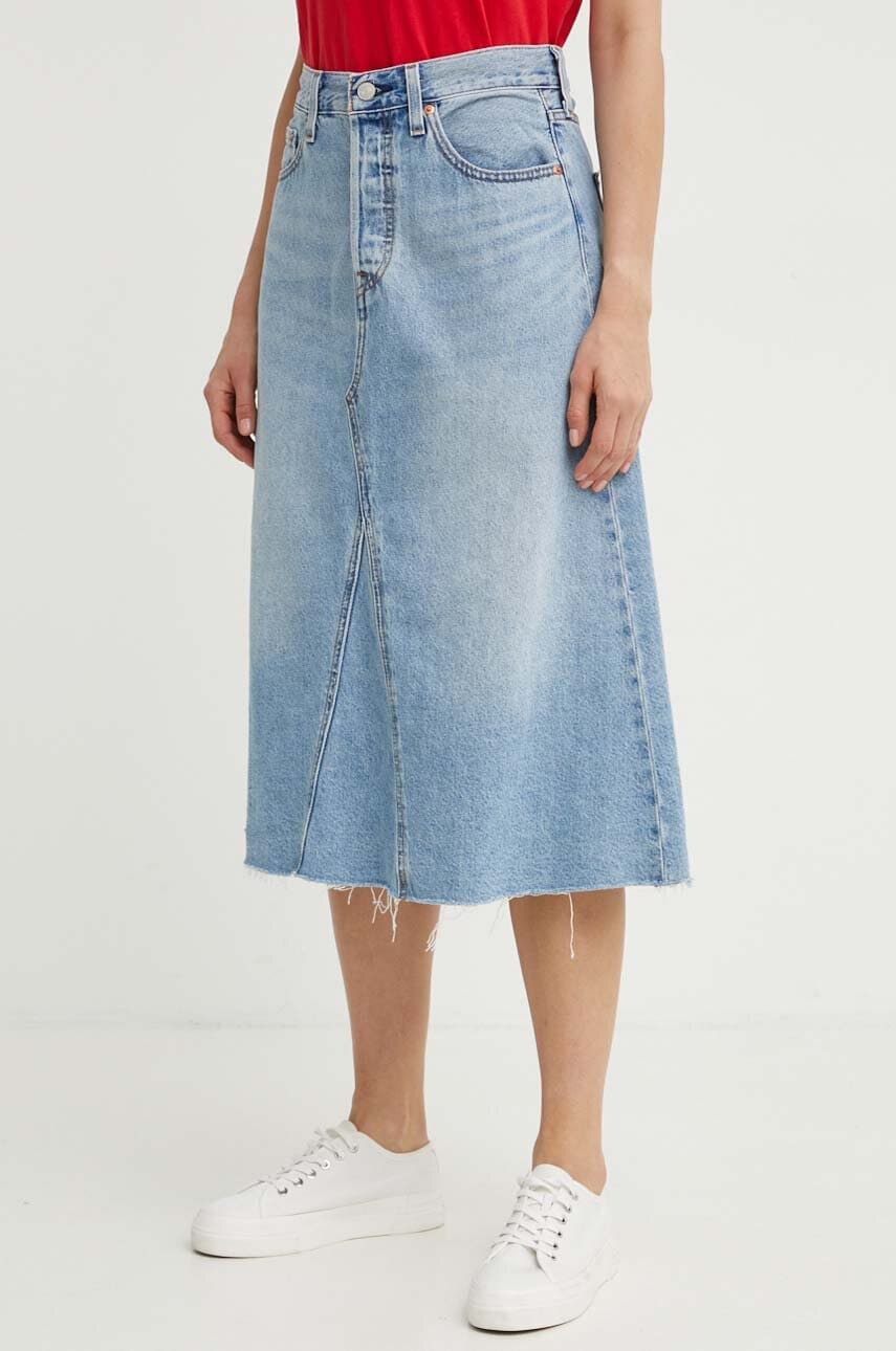 Levi's fusta jeans midi, evazati, A9316