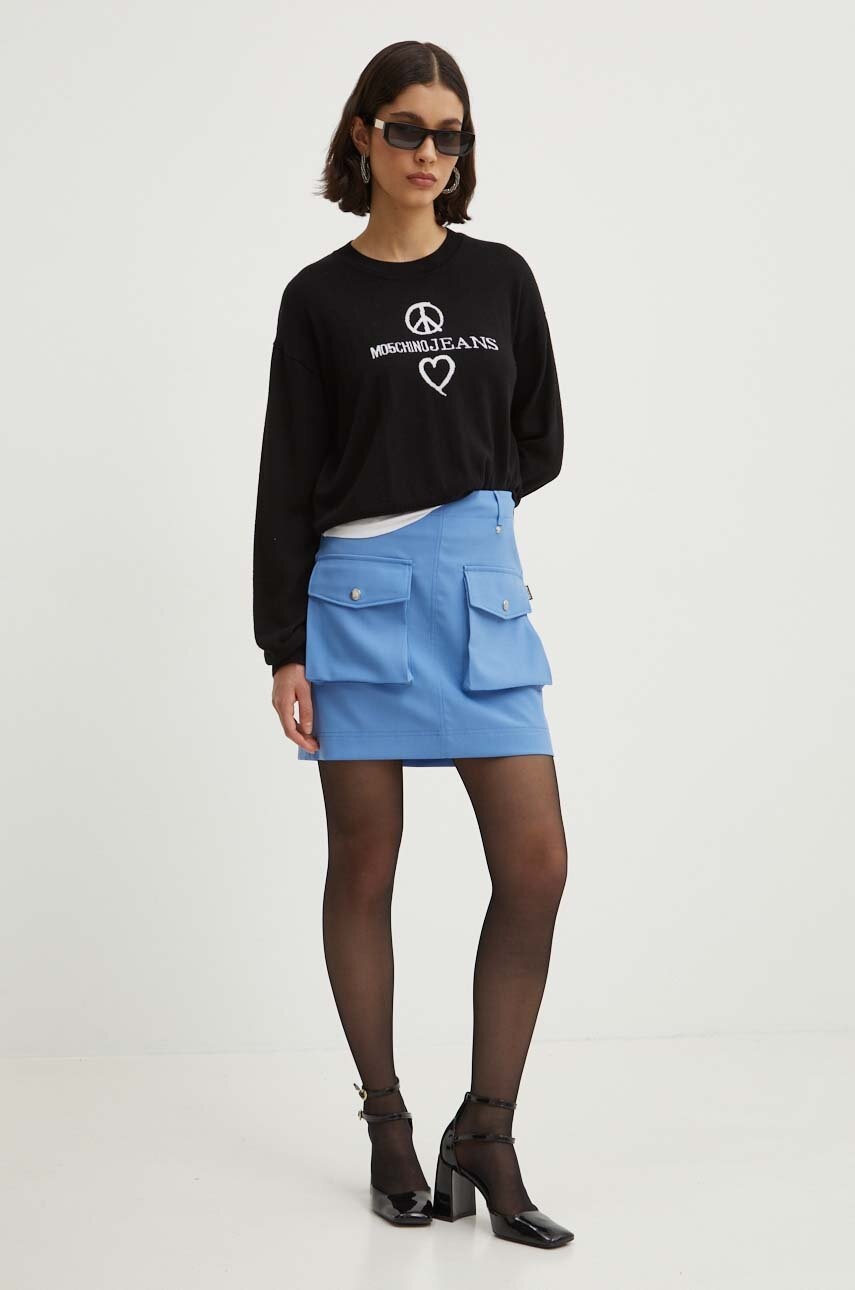 Sukňa s prímesou vlny Moschino Jeans