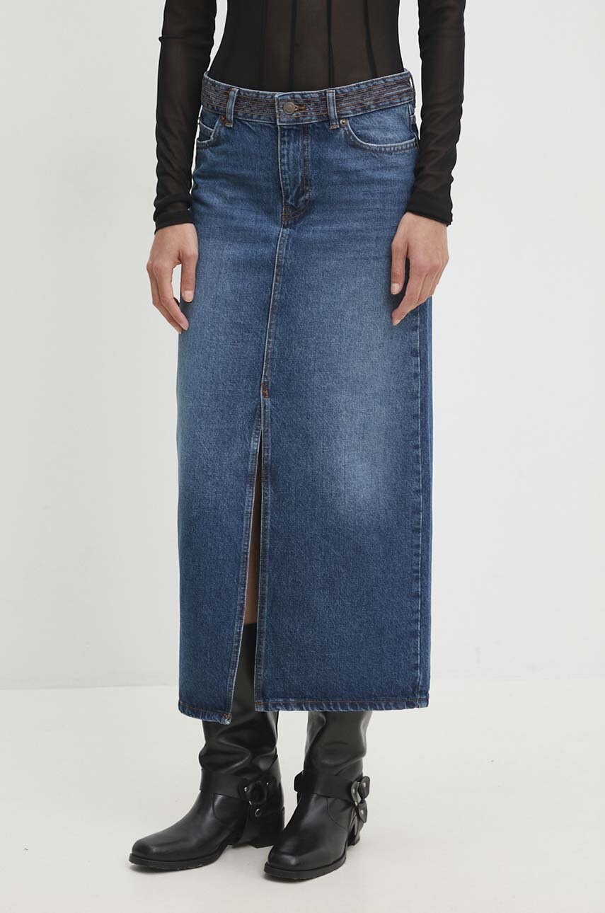 BA&SH fustă din denim midi, dreaptă, 1H24MATH