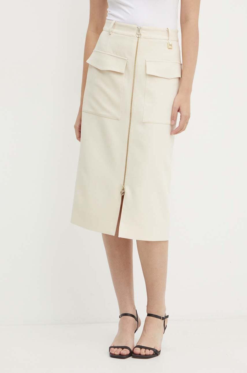 Joop! fusta culoarea bej, midi, drept, 30043075