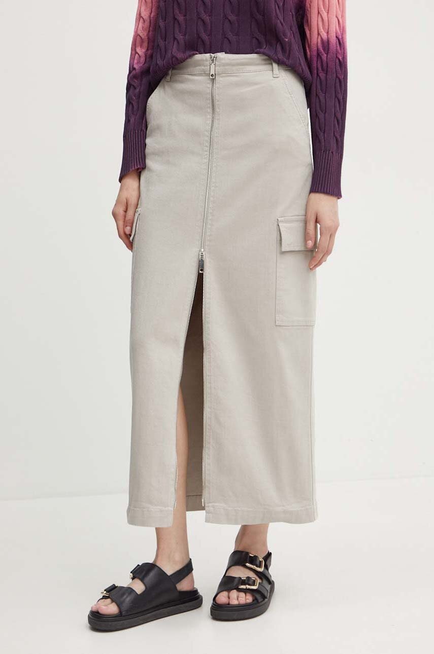 MAX&Co. fustă din denim culoarea gri, maxi, dreaptă, 2426106011200 MAX&Co. fustă din denim culoarea gri, maxi, dreaptă, 2426106011200