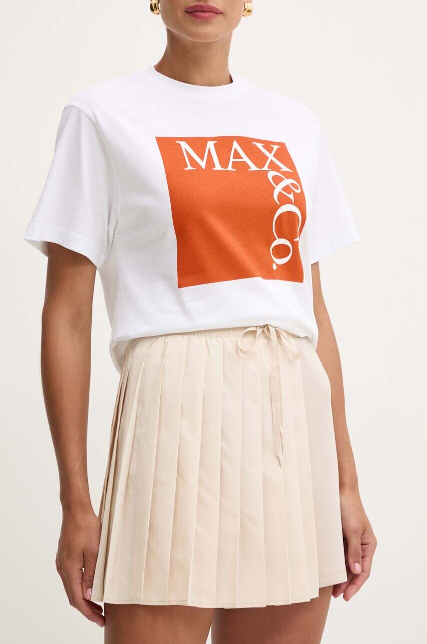 MAX&Co. fusta culoarea bej, mini, drept, 2426776012200
