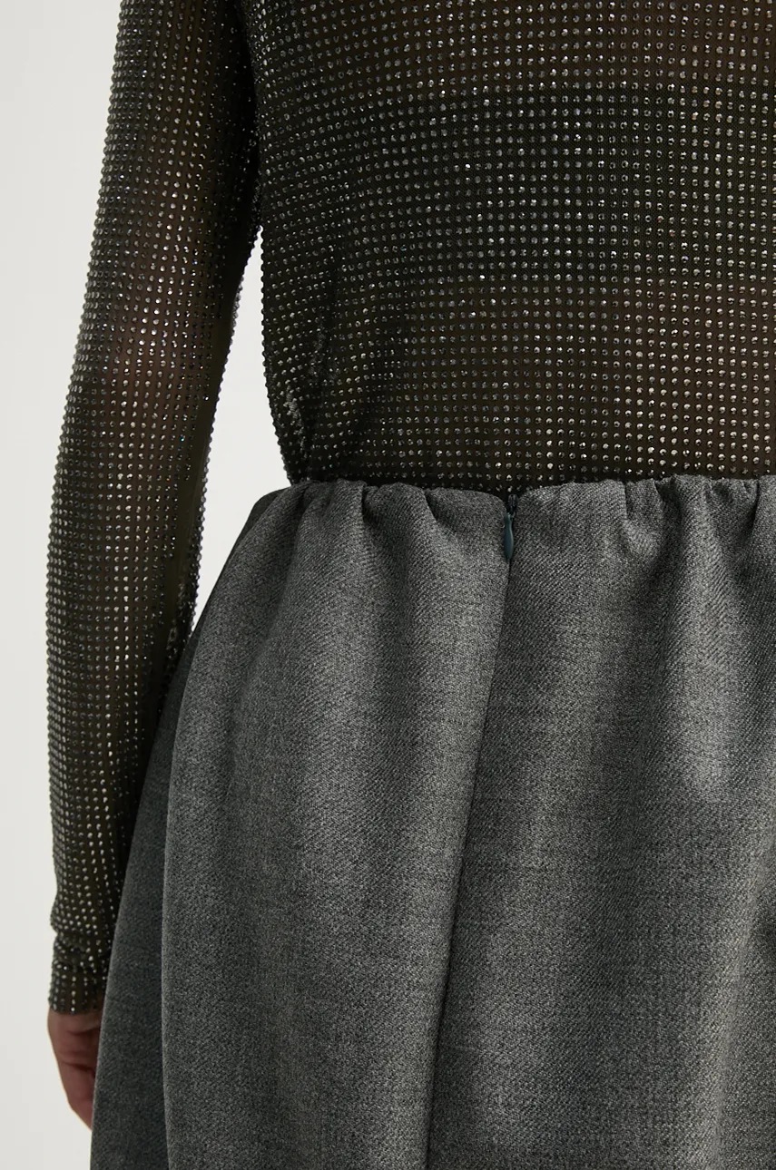 Μάλλινη φούστα Herskind Evans χρώμα: γκρι, 5391140 φωτογραφία