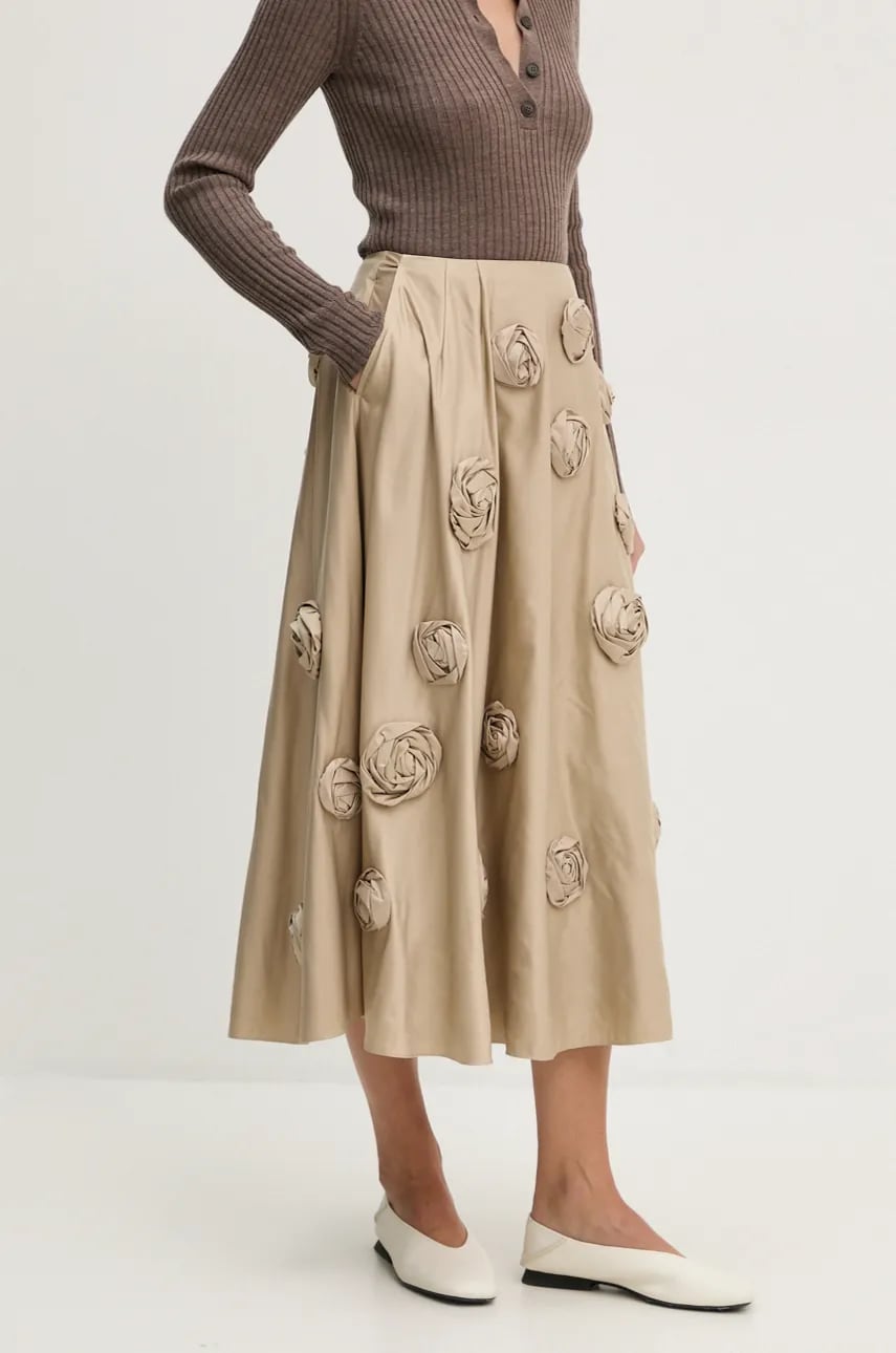 Herskind fusta William culoarea bej, maxi, evazati, 5384155 Herskind fusta William culoarea bej, maxi, evazati, 5384155