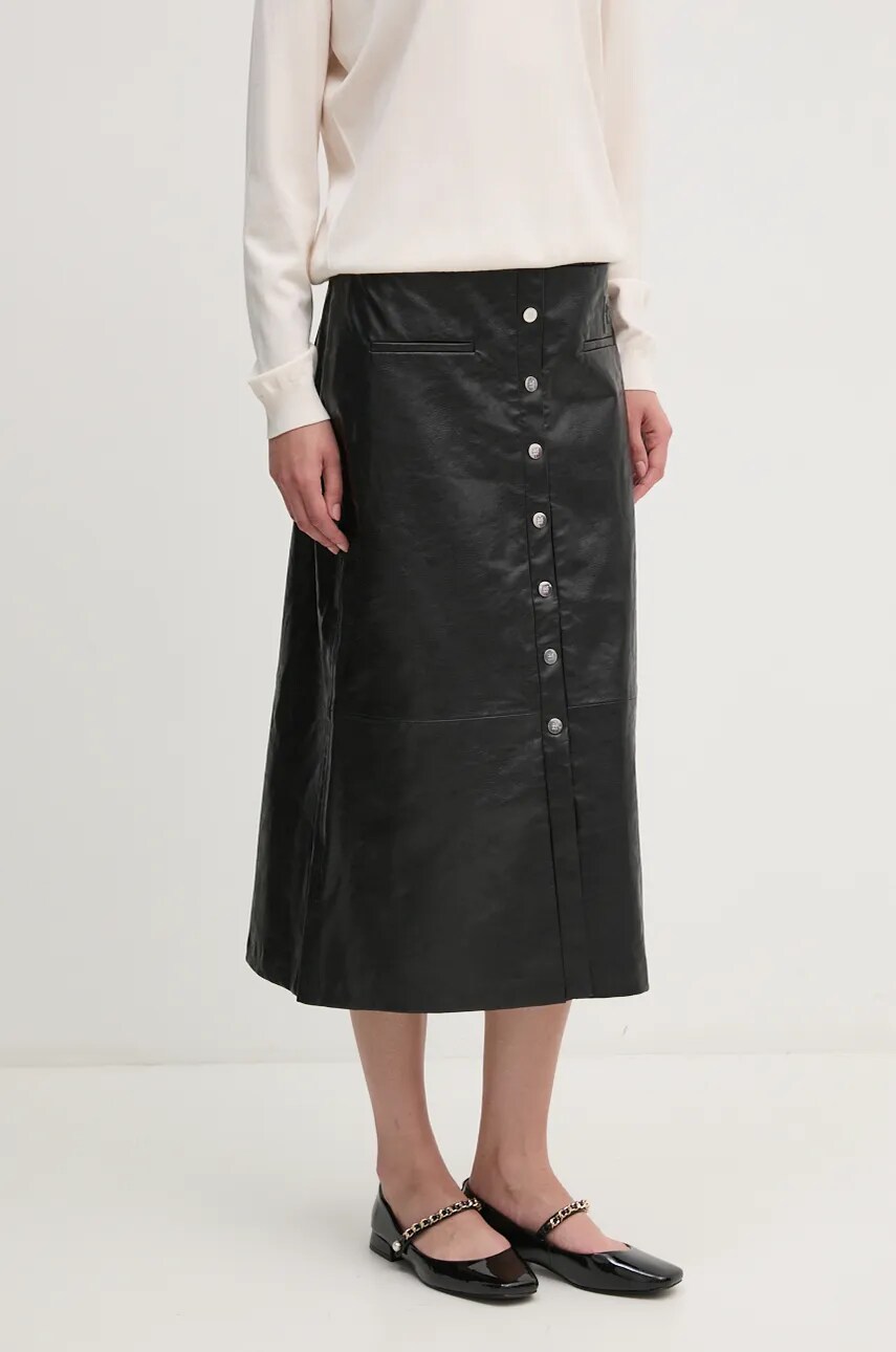 Dkny fusta culoarea negru, midi, drept, D2G4A111