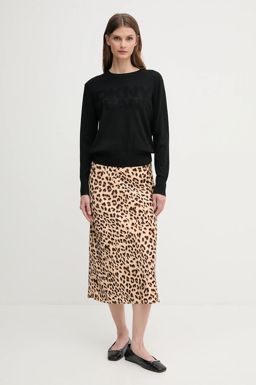 Юбка Dkny цвет чёрный midi прямая DJ4K9510