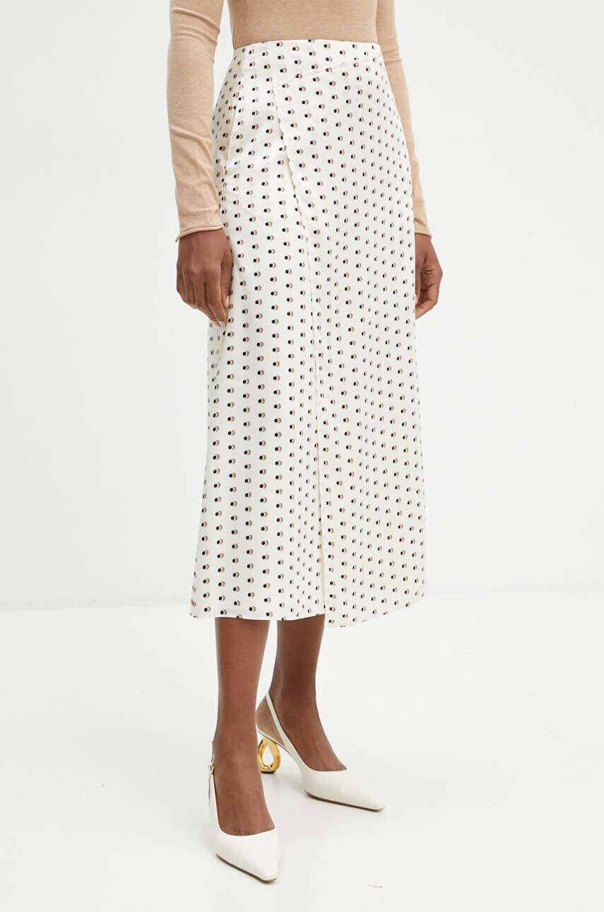 Marella fusta culoarea bej, midi, drept, 2423106101200